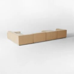 Faible 6-Piece U-Shaped Wheat Performance Velvet Sectional Sofa With Right Arm -Furniture Sales Store FaibleWhtVlvtRA6PcSect3QBSSS23