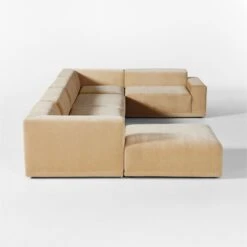 Faible 6-Piece U-Shaped Wheat Performance Velvet Sectional Sofa With Right Arm -Furniture Sales Store FaibleWhtVlvtRA6PcSectSDSSS23