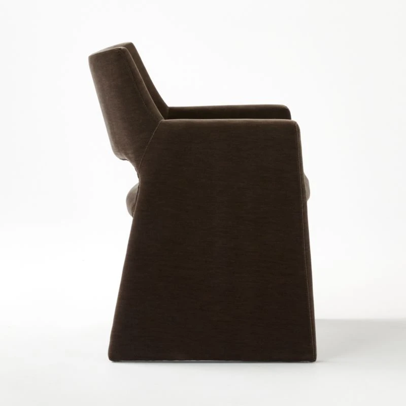 Foley Mink Velvet Dining Armchair 6 Foley Mink Velvet Dining Armchair - Image 6