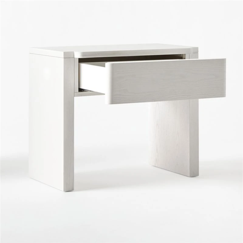 Fore Bleached Ash Wood Nightstand With Drawer 5 Fore Bleached Ash Wood Nightstand With Drawer - Image 5