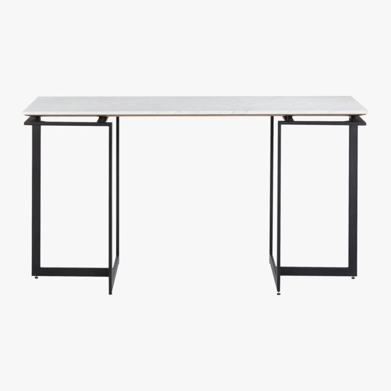 Fullerton Black Metal Desk With White Marble Top 2 Fullerton Black Metal Desk With White Marble Top - Image 2