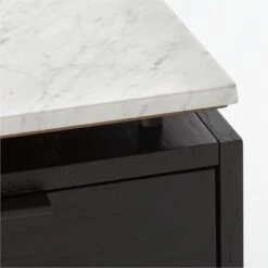 Fullerton 6-Drawer Black Oak Wood Desk With White Marble Top 13 Fullerton 6-Drawer Black Oak Wood Desk With White Marble Top -Furniture Sales Store FullertonModWtDkWBkDrNLgAVF20