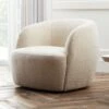 Gwyneth Ivory Boucle Swivel Chair Set Of 2