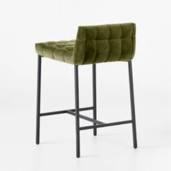 Gabe Pesto Tufted Low-Back Counter Stool -Furniture Sales Store GabeTftdCounterStlPesto3QBSSF22