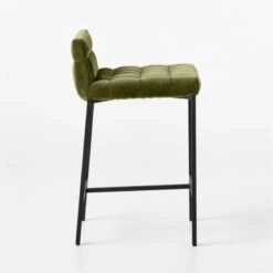 Gabe Pesto Tufted Low-Back Counter Stool -Furniture Sales Store GabeTftdCounterStlPestoSDSSF22