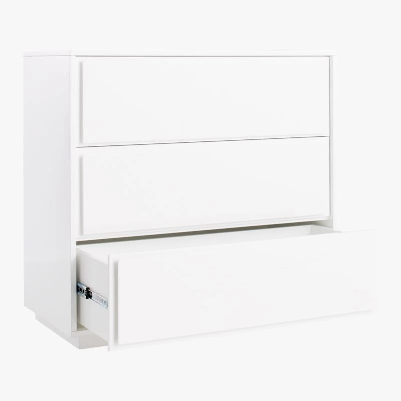 Gallery 3-Drawer White Dresser 6 Gallery 3-Drawer White Dresser - Image 6