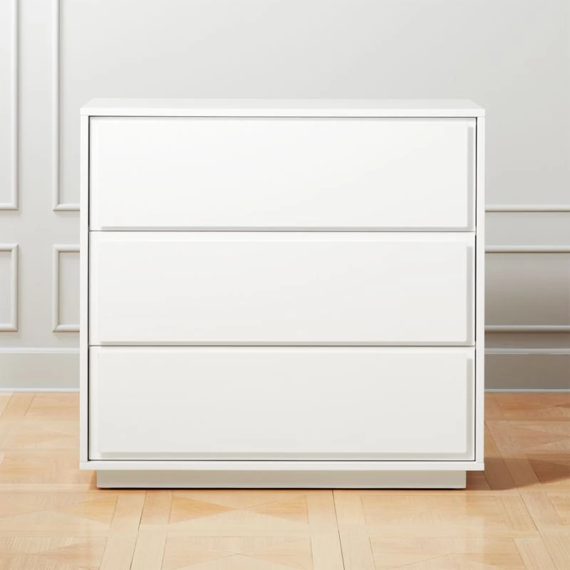Gallery 3-Drawer White Dresser 1 Gallery 3-Drawer White Dresser