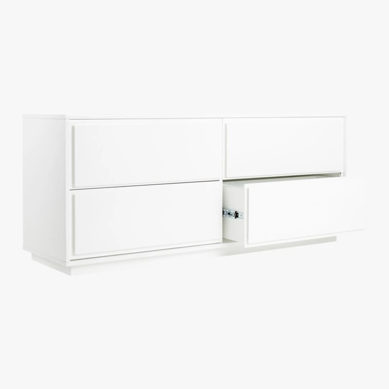 Gallery Low 4-Drawer White Dresser 5 Gallery Low 4-Drawer White Dresser - Image 5