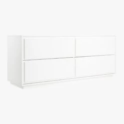 Gallery Low 4-Drawer White Dresser 11 Gallery Low 4-Drawer White Dresser -Furniture Sales Store GalleryLowDrssrWhite3QS19