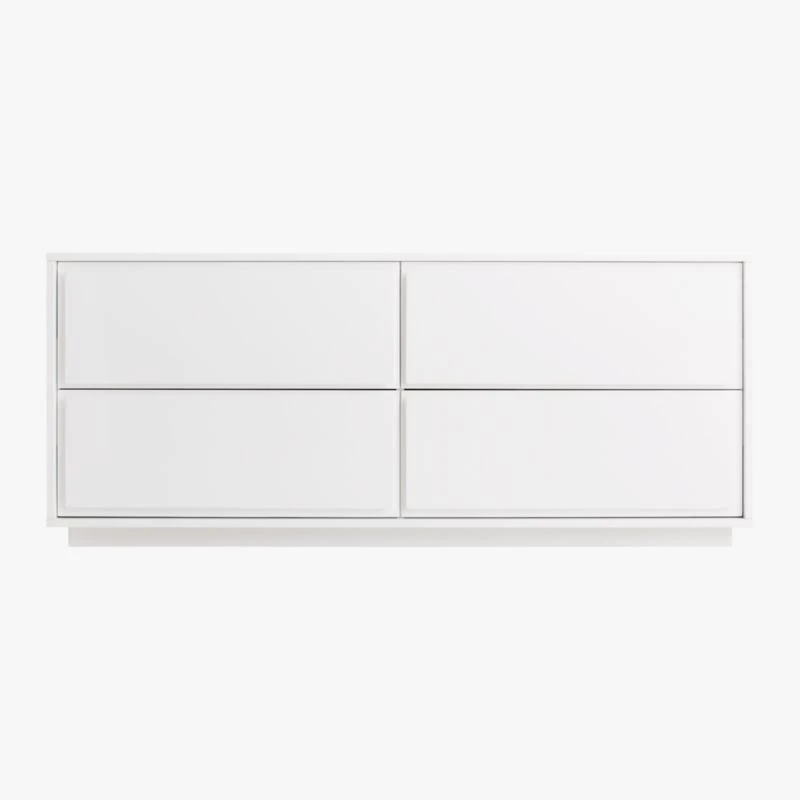 Gallery Low 4-Drawer White Dresser 3 Gallery Low 4-Drawer White Dresser - Image 3