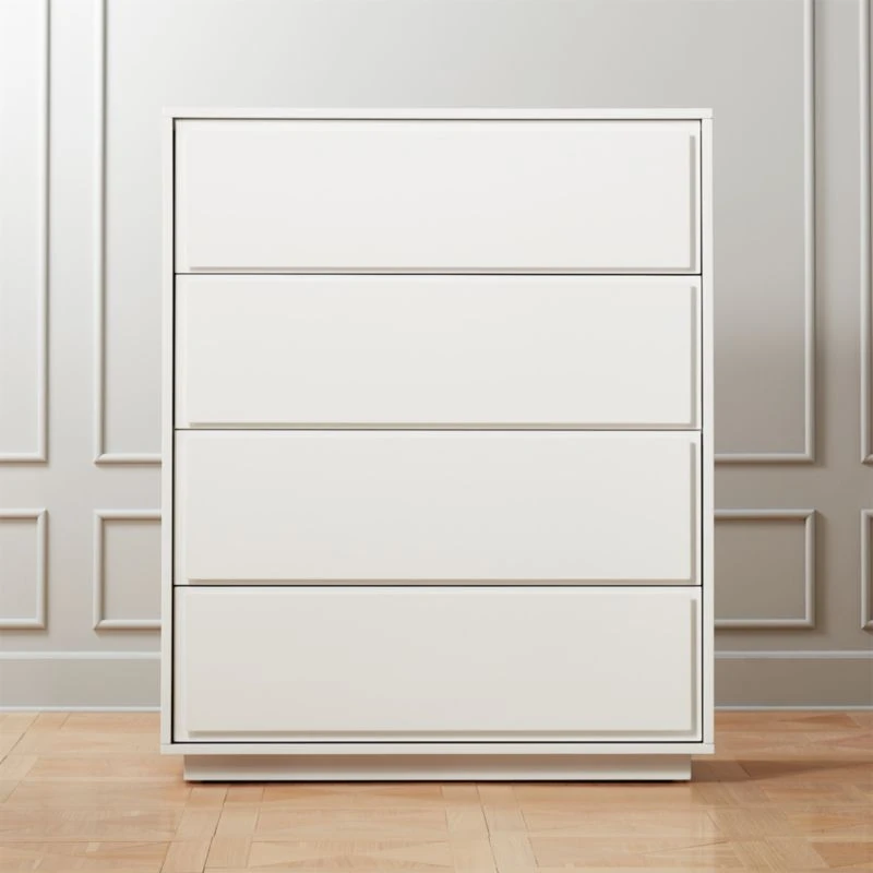 Gallery Tall 4-Drawer White Dresser 1 Gallery Tall 4-Drawer White Dresser