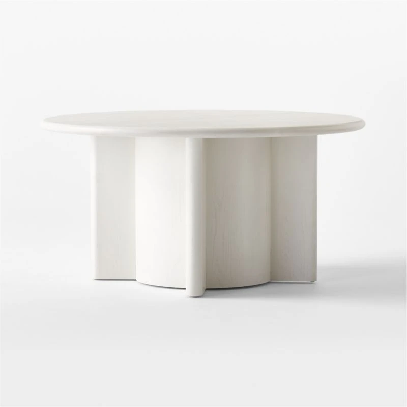 Geary Round White Wood Dining Table 4 Geary Round White Wood Dining Table - Image 4