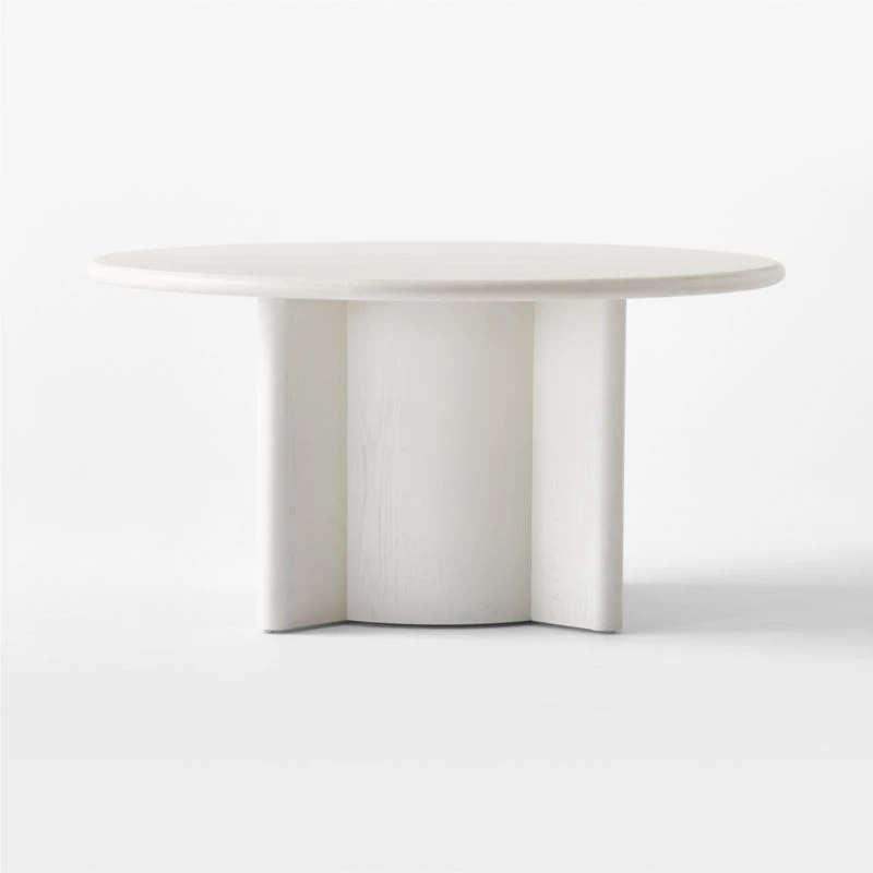 Geary Round White Wood Dining Table 3 Geary Round White Wood Dining Table - Image 3