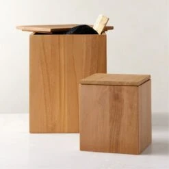 Giacomo Square Teak Storage Box Small -Furniture Sales Store GiacomoTeakStorageBoxGrpAVFHS23
