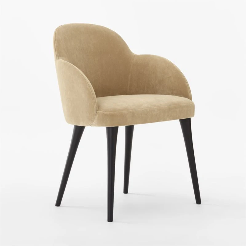 Giulia Camel Velvet Dining Armchair 3 Giulia Camel Velvet Dining Armchair - Image 3