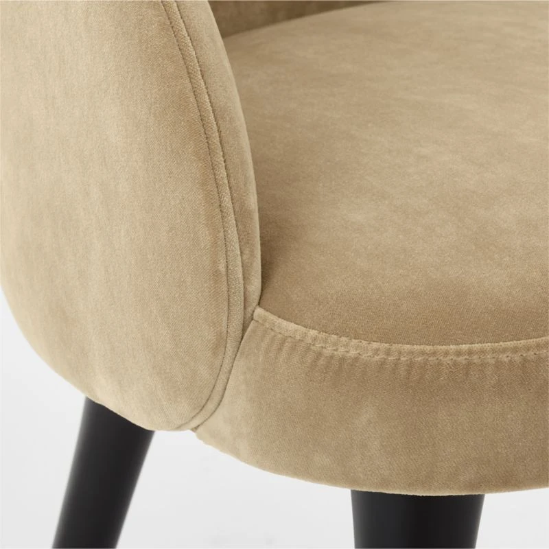 Giulia Camel Velvet Dining Armchair 6 Giulia Camel Velvet Dining Armchair - Image 6