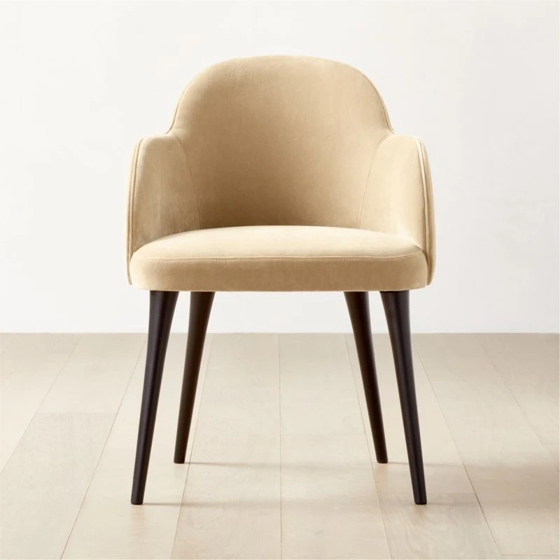 Giulia Camel Velvet Dining Armchair 1 Giulia Camel Velvet Dining Armchair