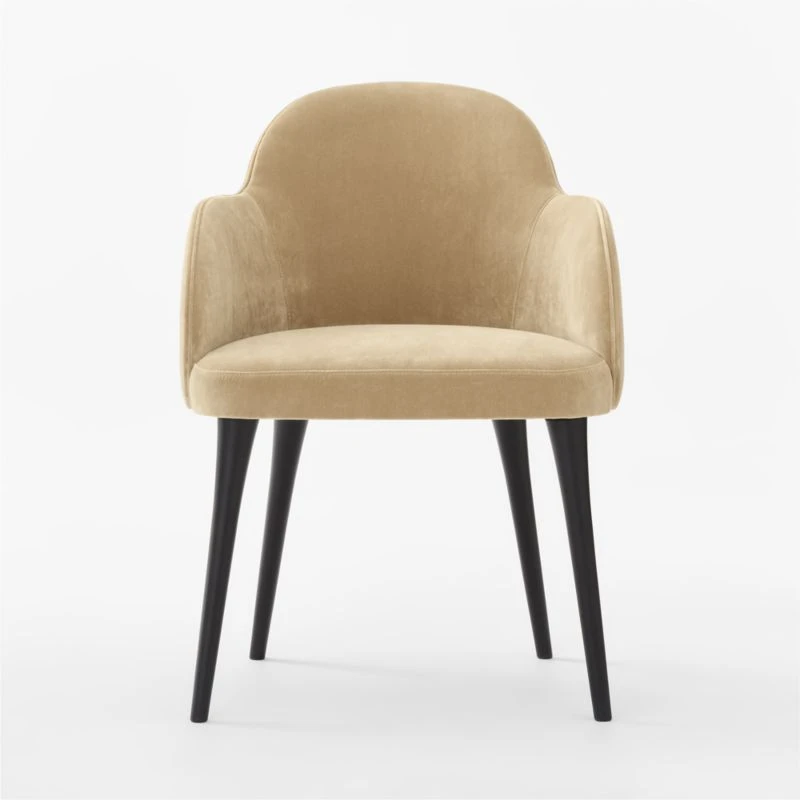 Giulia Camel Velvet Dining Armchair 2 Giulia Camel Velvet Dining Armchair - Image 2
