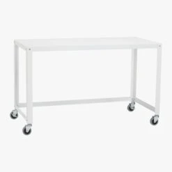 Go-Cart White Metal Desk On Wheels -Furniture Sales Store GoCartDeskWhite3QS13