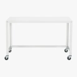 Go-Cart White Metal Desk On Wheels -Furniture Sales Store GoCartDeskWhiteS13