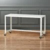 Go-Cart White Metal Desk On Wheels