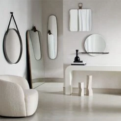 Horseshoe Ivory Lacquered Linen Console Table 80'' -Furniture Sales Store GwynethBoucleChairAG20 1x1