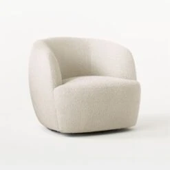 Gwyneth Ivory Boucle Swivel Chair Set Of 2 -Furniture Sales Store GwynethIvoryBclChair3QSSS21