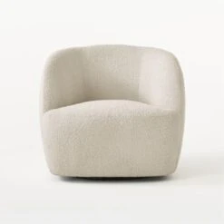 Gwyneth Ivory Boucle Swivel Chair Set Of 2 -Furniture Sales Store GwynethIvoryBclChairSOSSS21
