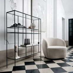 Euclidean Black Metal Etagere 8 Euclidean Black Metal Etagere -Furniture Sales Store GwynethIvoryBoucleChairJN21 1x1 1