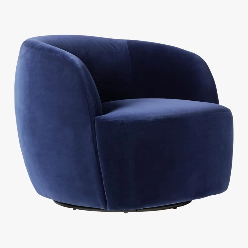 Gwyneth Navy Velvet Swivel Chair 3 Gwyneth Navy Velvet Swivel Chair - Image 3