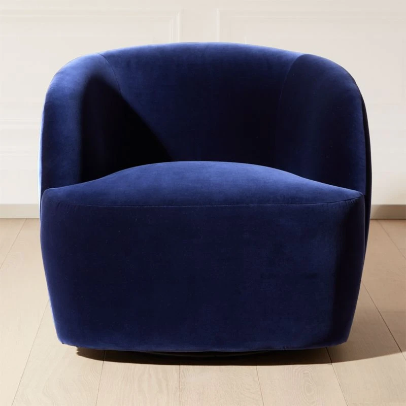 Gwyneth Navy Velvet Swivel Chair 1 Gwyneth Navy Velvet Swivel Chair