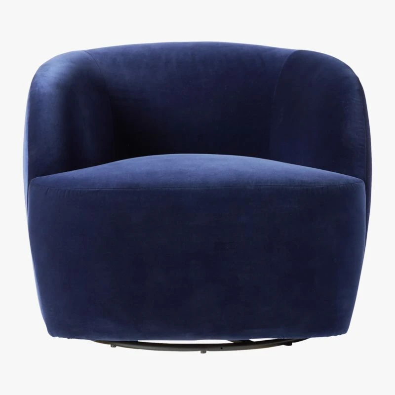 Gwyneth Navy Velvet Swivel Chair 2 Gwyneth Navy Velvet Swivel Chair - Image 2