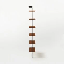 Helix Walnut Wood Wall Mount Bookshelf 96'' -Furniture Sales Store Helix96inWalnutBookcaseSDSSS21