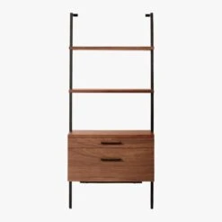 Helix 70" Walnut Bookcase With 2 Drawers 12 Helix 70" Walnut Bookcase With 2 Drawers -Furniture Sales Store HelixShortShlf2DrwWalnutSOS20