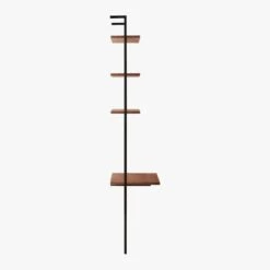 Helix Walnut Wood Wall Mount Desk With Shelves 96'' -Furniture Sales Store HelixTallDeskWalnutSDS20