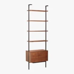 Helix 96" Walnut Bookcase With 2 Drawers -Furniture Sales Store HelixTallShlf2DrwWalnut3QBS20