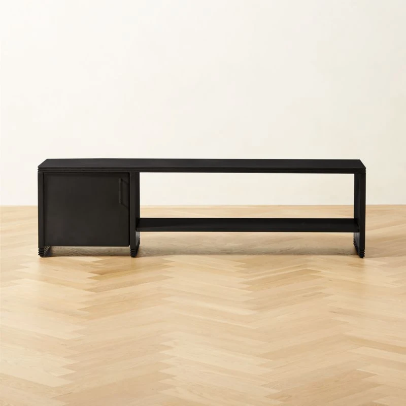 Hendricks Black Metal Shoe Storage Bench 1 Hendricks Black Metal Shoe Storage Bench