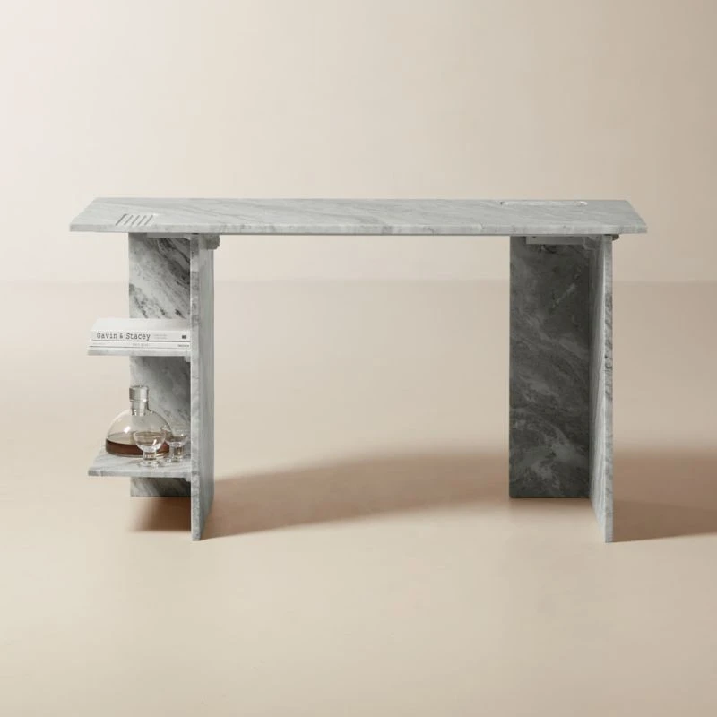 Hera Torrento Brown Marble Desk With Shelves 2 Hera Torrento Brown Marble Desk With Shelves - Image 2