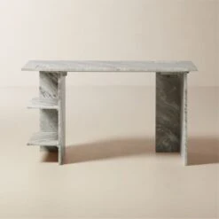 Hera Torrento Brown Marble Desk With Shelves 11 Hera Torrento Brown Marble Desk With Shelves -Furniture Sales Store HeraMarbleDeskSHF21