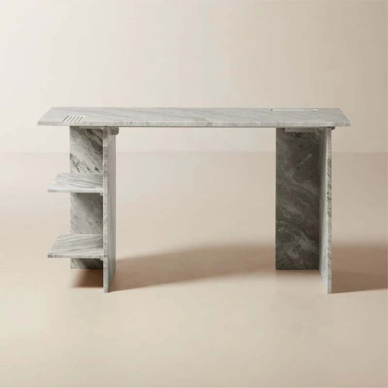 Hera Torrento Brown Marble Desk With Shelves 3 Hera Torrento Brown Marble Desk With Shelves - Image 3