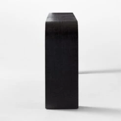 Horseshoe Black Lacquered Linen Console Table 80'' 10 Horseshoe Black Lacquered Linen Console Table 80'' -Furniture Sales Store HorseshoeBkLqdLn80inCnslSDSSF21