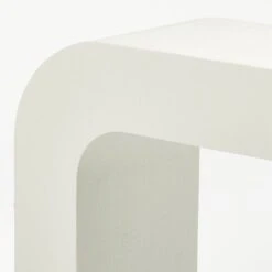 Horseshoe Ivory Lacquered Linen Console Table 80'' -Furniture Sales Store HorseshoeIvLqdLnLgCnslTblAVF20