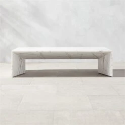 Ilise White Marble Outdoor Coffee Table