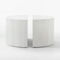 Incovo Short White Half-Moon Side Table -Furniture Sales Store IncovoLowSideTableAV2SSF22