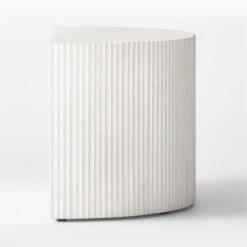 Incovo Short White Half-Moon Side Table -Furniture Sales Store IncovoLowSideTableSDSSF22