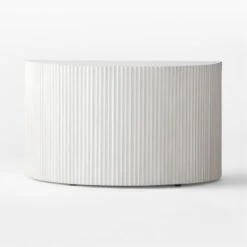 Incovo Short White Half-Moon Side Table -Furniture Sales Store IncovoLowSideTableSOSSF22