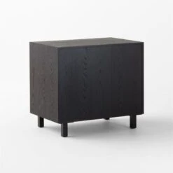 Inline Black Oak Wood 4-Drawer File Cabinet With Blackened Steel Handles -Furniture Sales Store InlineBlkFilingCabinet3QBSSF23