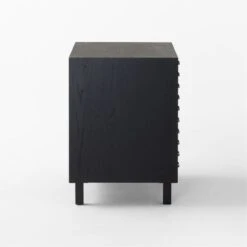 Inline Black Oak Wood 4-Drawer File Cabinet With Blackened Steel Handles -Furniture Sales Store InlineBlkFilingCabinetSDSSF23