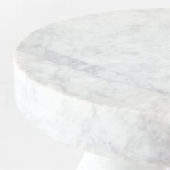 Jaxx White Marble Side Table Tall -Furniture Sales Store JaxxWhtMrblTallSdTableAVSSF23