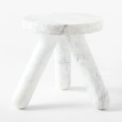 Jaxx White Marble Side Table Tall -Furniture Sales Store JaxxWhtMrblTallSdTableSOSSF23